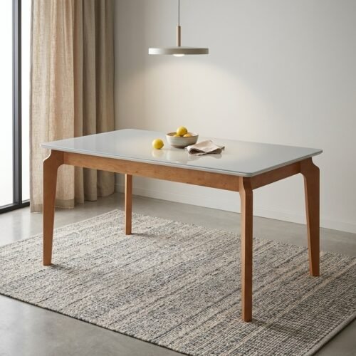Mesa Atos 120 (Tampo 18 mm) Mel/Off White - VIEIRA DECOR
