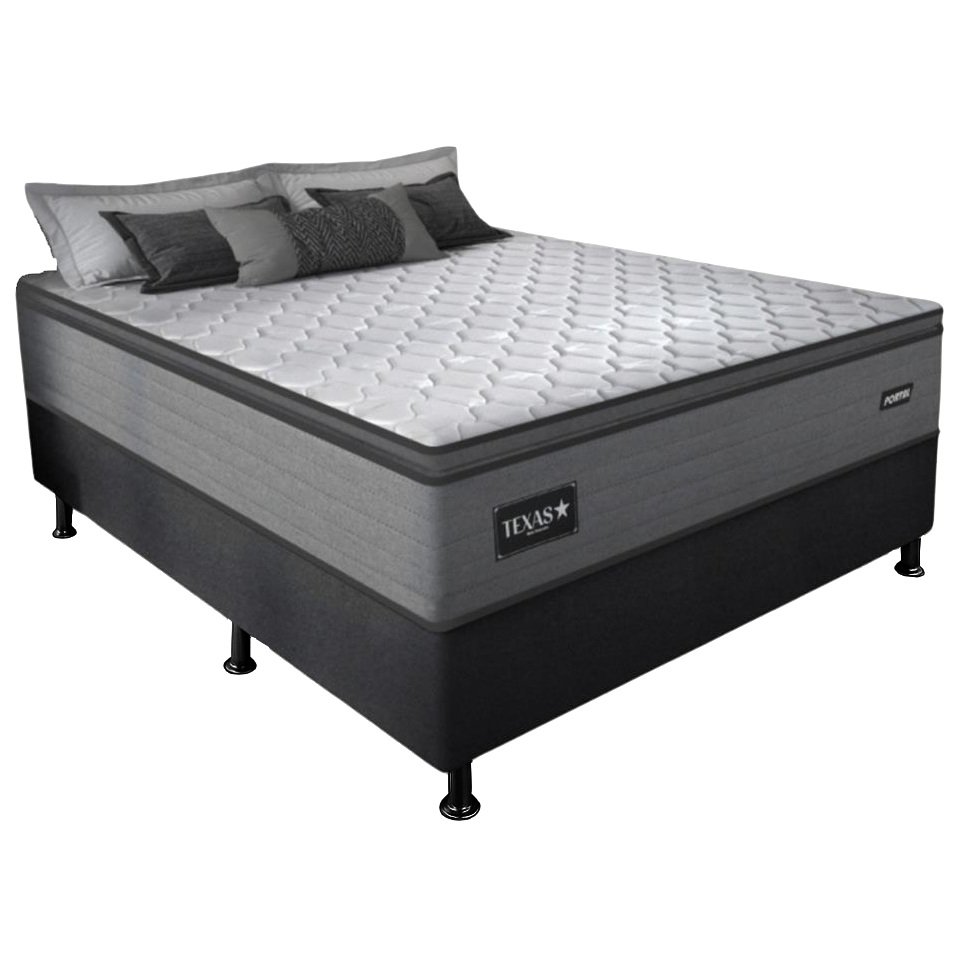 Colchão Casal Texas 29 cm D28 Molas Ensacadas + Base Simples Corino Preto – GAZIN + BIOSTAR - Imagem 2