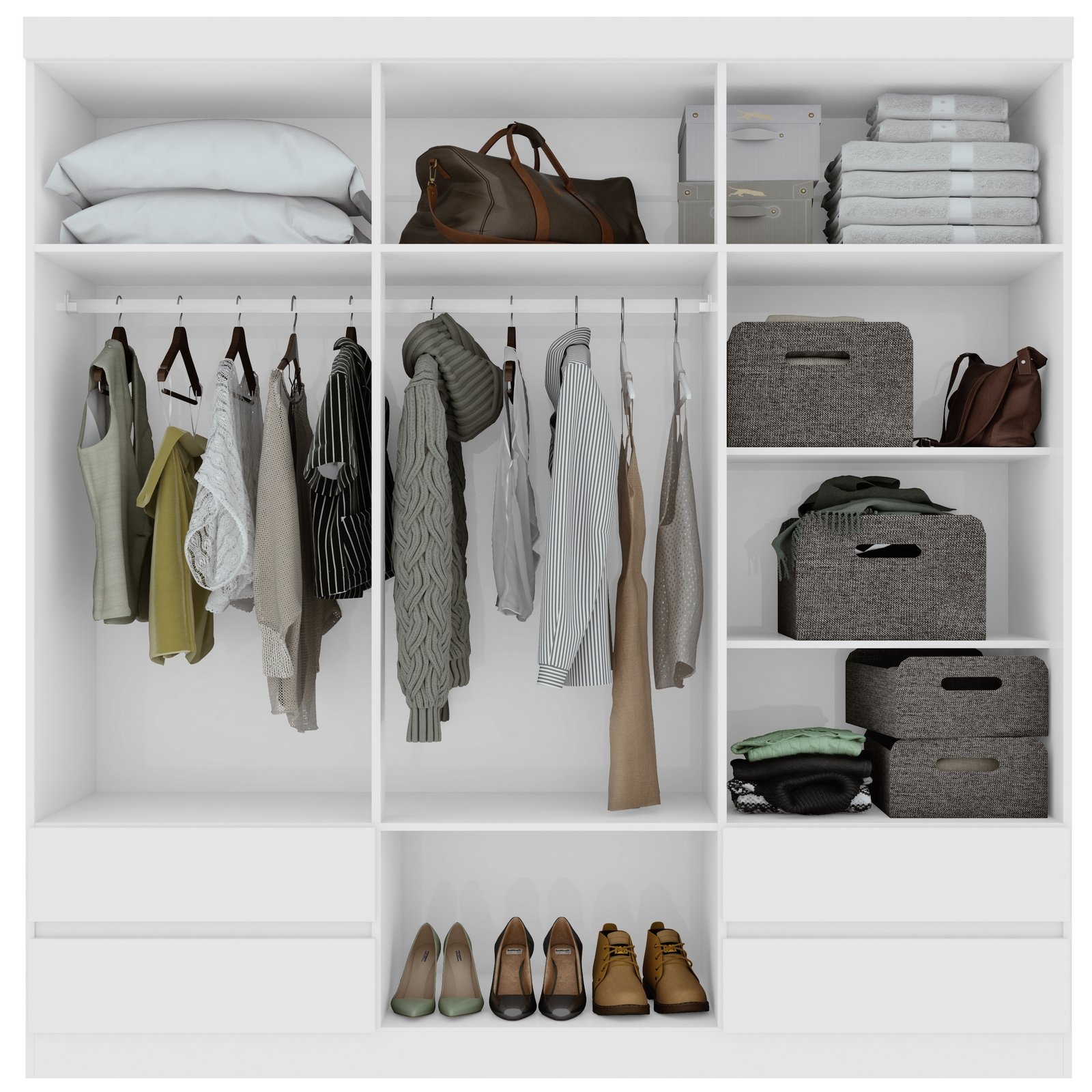 Guarda-Roupa 6 Portas Zeus 1,77 m Branco - LOPAS - Imagem 2