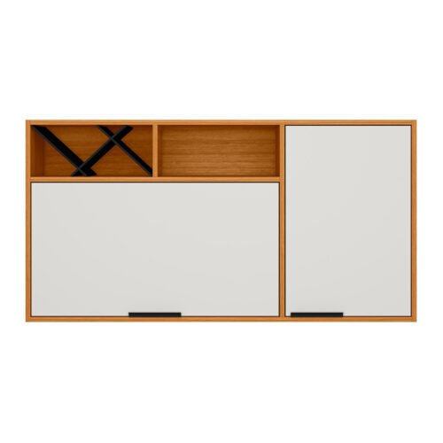 Armário de Cozinha Ravena 2 Portas c/Nicho Adega 1.20m - Freijó/Off White