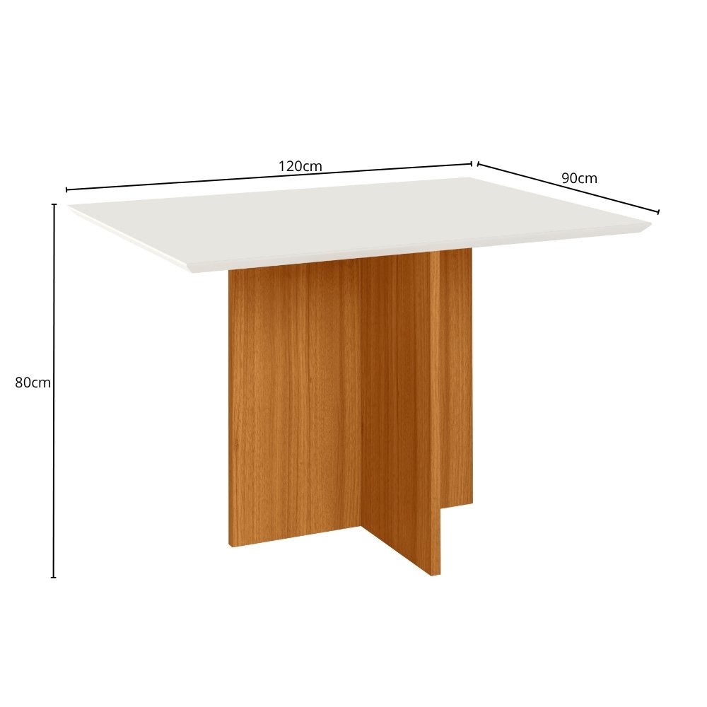 Mesa de Jantar Helo 1.20x0.90 Freijó/Off White - Imagem 3
