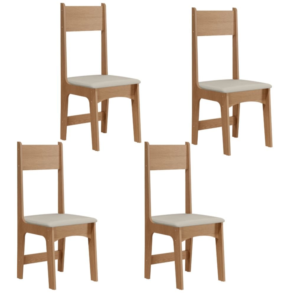 Mesa de Jantar Cindy Circular 90x90 c/4 Cadeiras Delta - Mel - Imagem 4