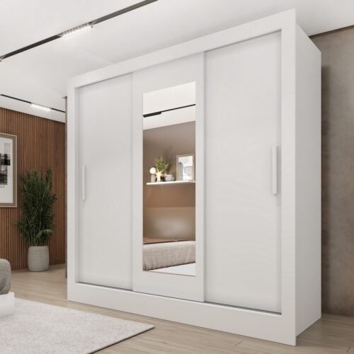 Guarda-Roupa 3 Portas Valencia/Turia/Vitoria 1,90 m Branco Neve - TCIL