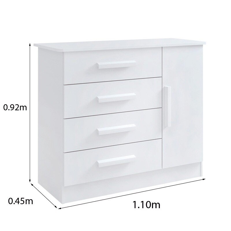Cômoda Firenze Branco 4 Gavetas e Sapateira Larg. 1.10m - D Doro - Imagem 2