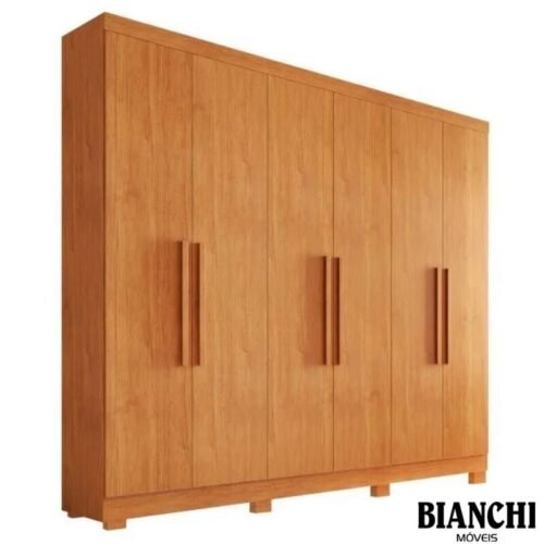 Guarda-roupa Sergipe 6 Portas Nature C/Pés Larg. 1.80m - Bianchi