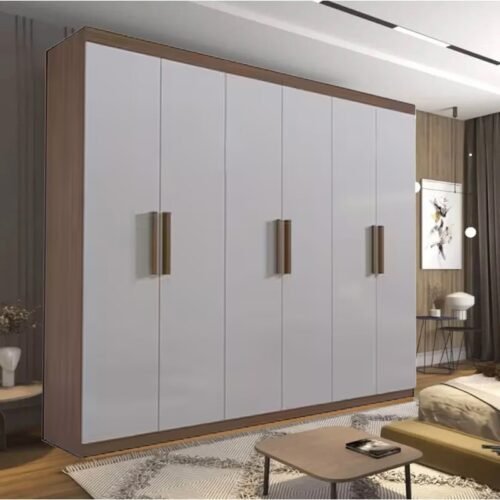 Guarda-roupa Colibri 6 Portas Castanho/Off White Larg. 2.05m - D' Doro