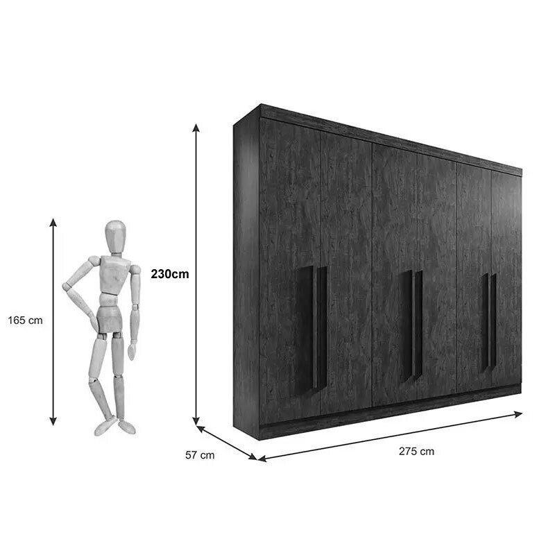 Guarda-roupa Da Vinci Plus 6 Portas Branco Larg. 2.75m - D Doro - Imagem 4