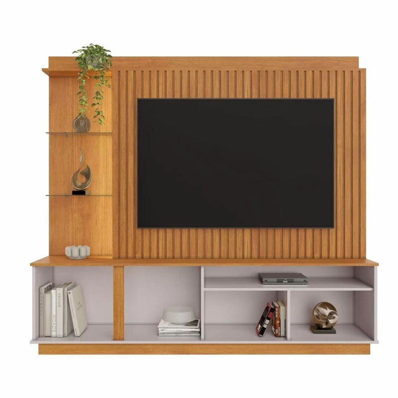 Home Amparo Larg. 1.82m Cinamomo/Off Ripado C/ Led para TV até 60" - JCM - Imagem 2