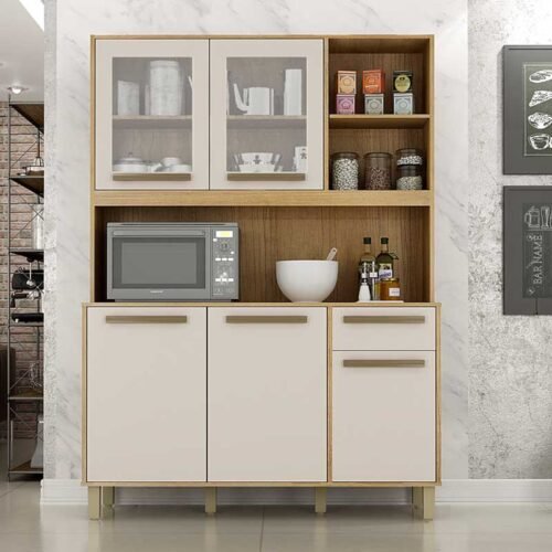 Armário de Cozinha Rubi Cinamomo/Off Larg.1.20m - Valdemoveis