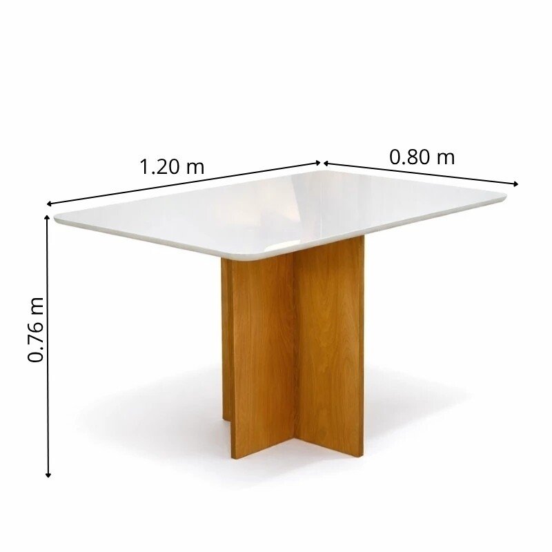 Mesa de Jantar Moscou 120x80 Vidro Off/Base Cinamomo + 4 Cad. Londres Veludo Chumbo Madeira Minas Plac - Entregue Montada - Imagem 8