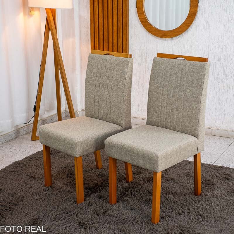 Mesa de Jantar Moscou 90x90 Vidro Off/Base Cinamomo + 4 Cad. Atlanta Linho Bege Madeira Minas Plac - Entregue Montada - Imagem 8