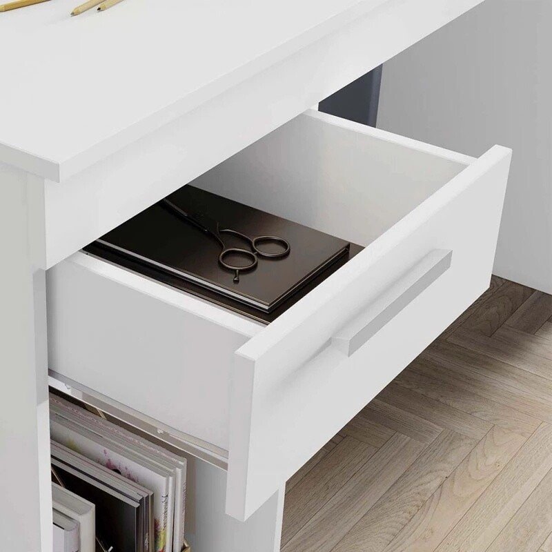 Mesa Office NT 2070 Larg. 1.08m Branco 1 Gaveta Notável - Imagem 2
