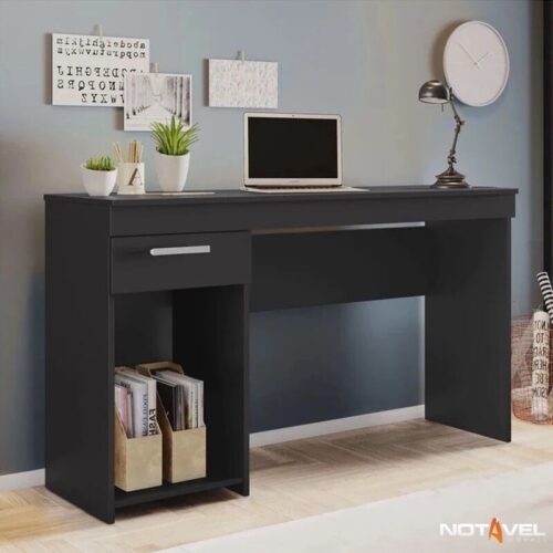Mesa Office NT 2070 Larg. 1.08m Preto 1 Gaveta Notável