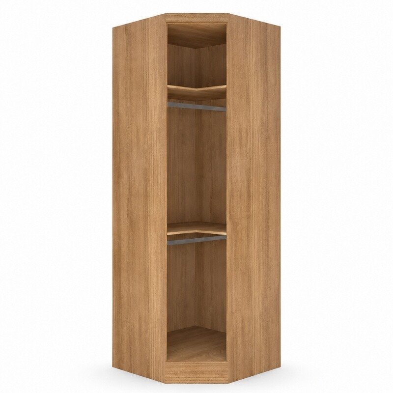 Modulado Casal Cumaru/Fendi Fosco 1 Guarda-Roupa Rizon New 4 Pts + 2 Criado Rizon + 1 Canto Oblíquo Rizon C/Porta de Vidro + 1 Aéreo 3 portas Rizon - Novo Horizonte - Imagem 11