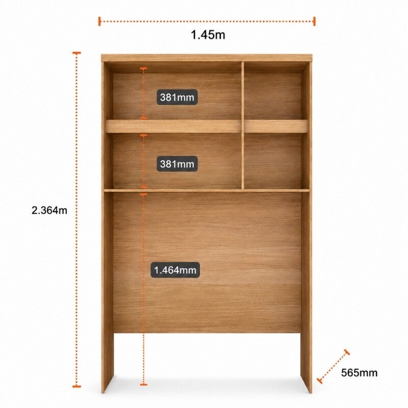Modulado Casal Cumaru/Fendi Fosco 1 Guarda-Roupa Rizon New 4 Pts + 2 Criado Rizon + 1 Canto Oblíquo Rizon C/Porta de Vidro + 1 Aéreo 3 portas Rizon - Novo Horizonte - Imagem 5