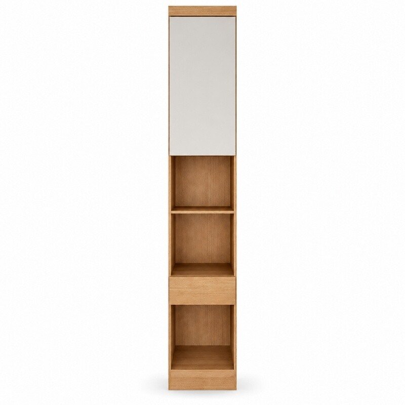 Modulado Casal Cumaru/Fendi Fosco 1 Guarda-Roupa Rizon New 4 Pts + 2 Criado Rizon + 1 Canto Oblíquo Rizon C/Porta de Vidro + 1 Aéreo 3 portas Rizon - Novo Horizonte - Imagem 6
