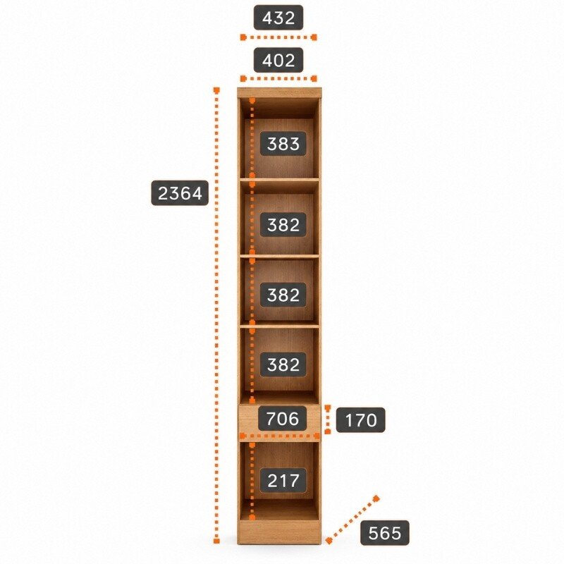 Modulado Casal Cumaru/Fendi Fosco 1 Guarda-Roupa Rizon New 4 Pts + 2 Criado Rizon + 1 Canto Oblíquo Rizon C/Porta de Vidro + 1 Aéreo 3 portas Rizon - Novo Horizonte - Imagem 7