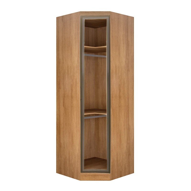 Modulado Casal Cumaru/Fendi Fosco 1 Guarda-Roupa Rizon New 4 Pts + 2 Criado Rizon + 1 Canto Oblíquo Rizon C/Porta de Vidro + 1 Aéreo 3 portas Rizon - Novo Horizonte - Imagem 10