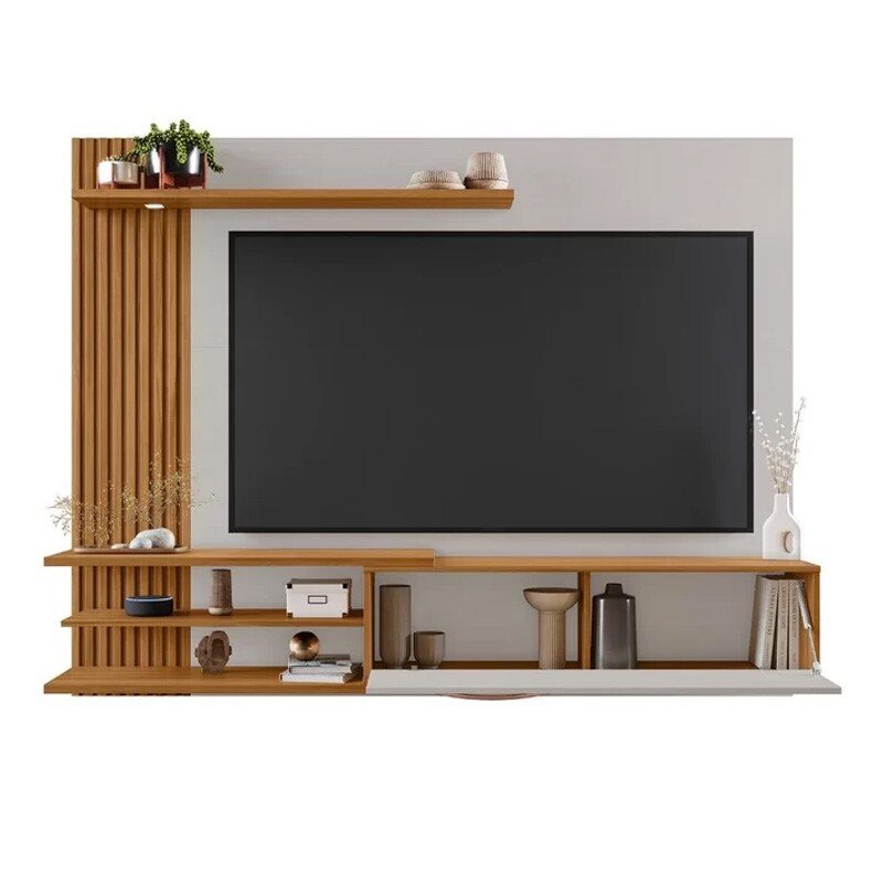 Painel NT 1355 Larg. 1.82m Off/Freijó Ripado para TV até 65" - Notável - Imagem 2