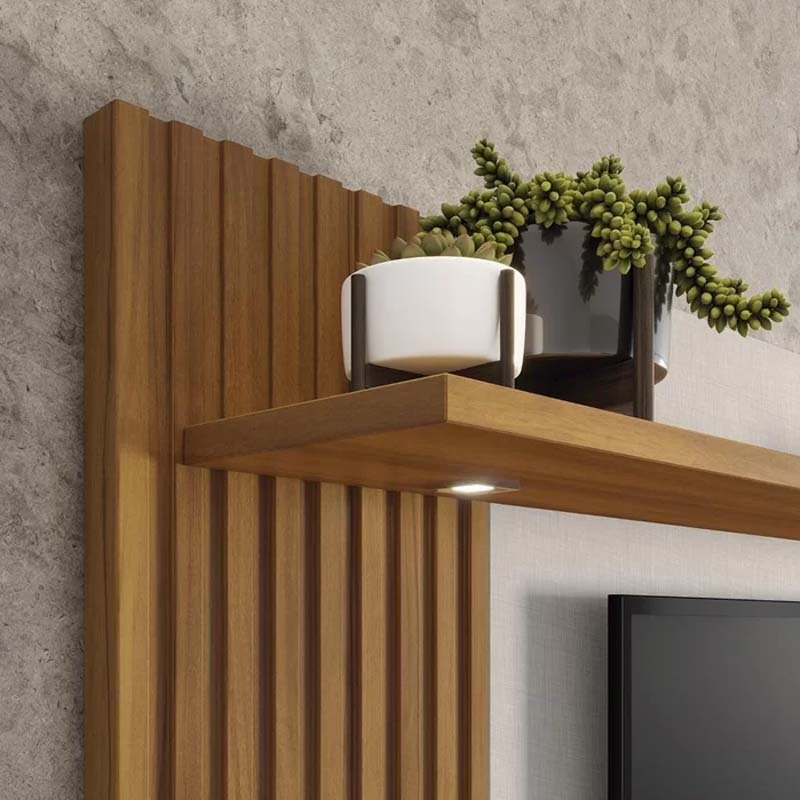 Painel NT 1355 Larg. 1.82m Off/Freijó Ripado para TV até 65" - Notável - Imagem 5