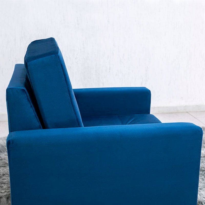 Poltrona Áustria Veludo Azul A16 - Imagem 5