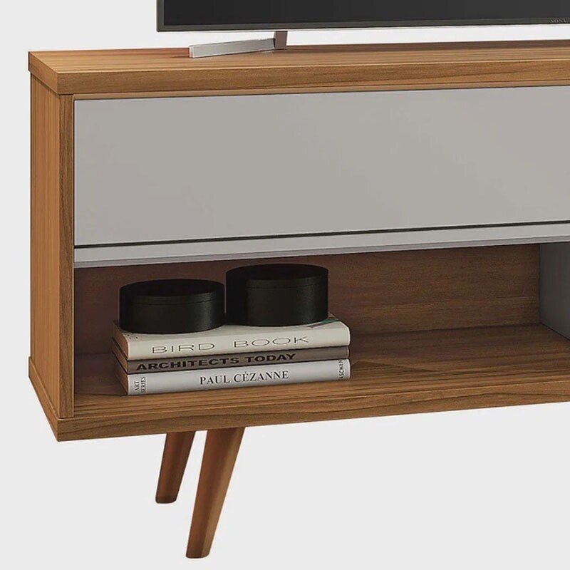 Rack Bancada NT 1180 Larg.1.35m Freijó/Off para TV até 55"- Notável - Imagem 7