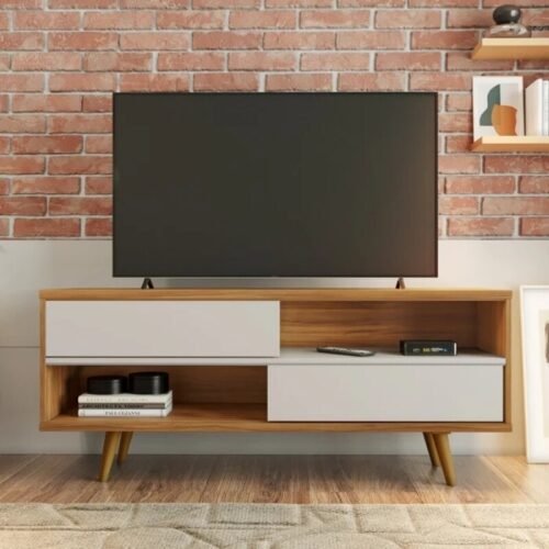 Rack Bancada NT 1180 Larg.1.35m Freijó/Off para TV até 55"- Notável