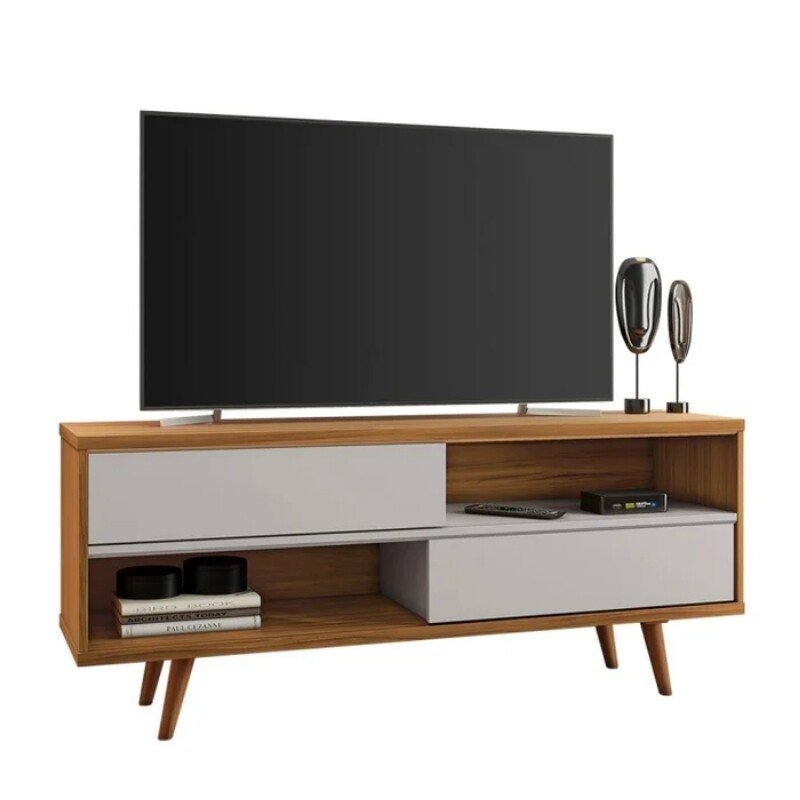 Rack Bancada NT 1180 Larg.1.35m Freijó/Off para TV até 55"- Notável - Imagem 2