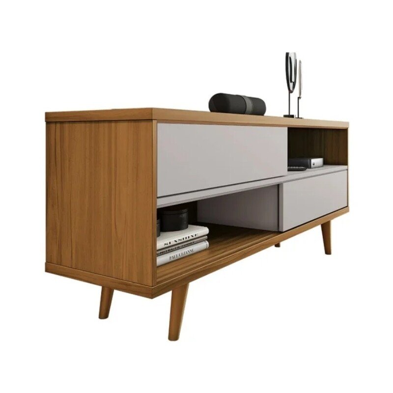 Rack Bancada NT 1180 Larg.1.35m Freijó/Off para TV até 55"- Notável - Imagem 9