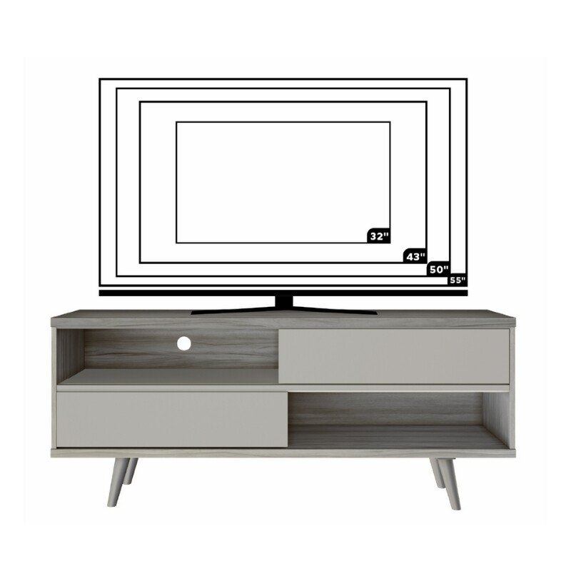 Rack Bancada NT 1180 Larg.1.35m Freijó/Preto para TV até 55" - Notável - Imagem 4