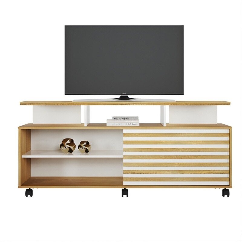 Rack Bancada Star Larg. 1.50m Cinamomo/Off Para TV's até 55 Polegadas - Valdemóveis - Imagem 2