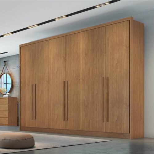 Guarda-roupa Casal Robust Plus Cumaru 6 Portas 8 Gavetas 100% MDF Larg. 2.76m - Novo Horizonte
