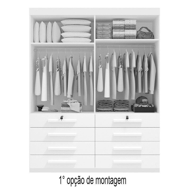 Guarda-roupa Mônaco Plus 4 Portas Cinamomo Larg. 1.60m - D Doro - Imagem 2
