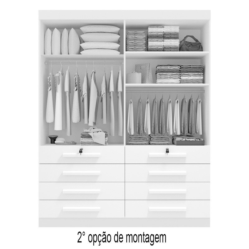 Guarda-roupa Mônaco Plus 4 Portas Cinamomo Larg. 1.60m - D Doro - Imagem 3