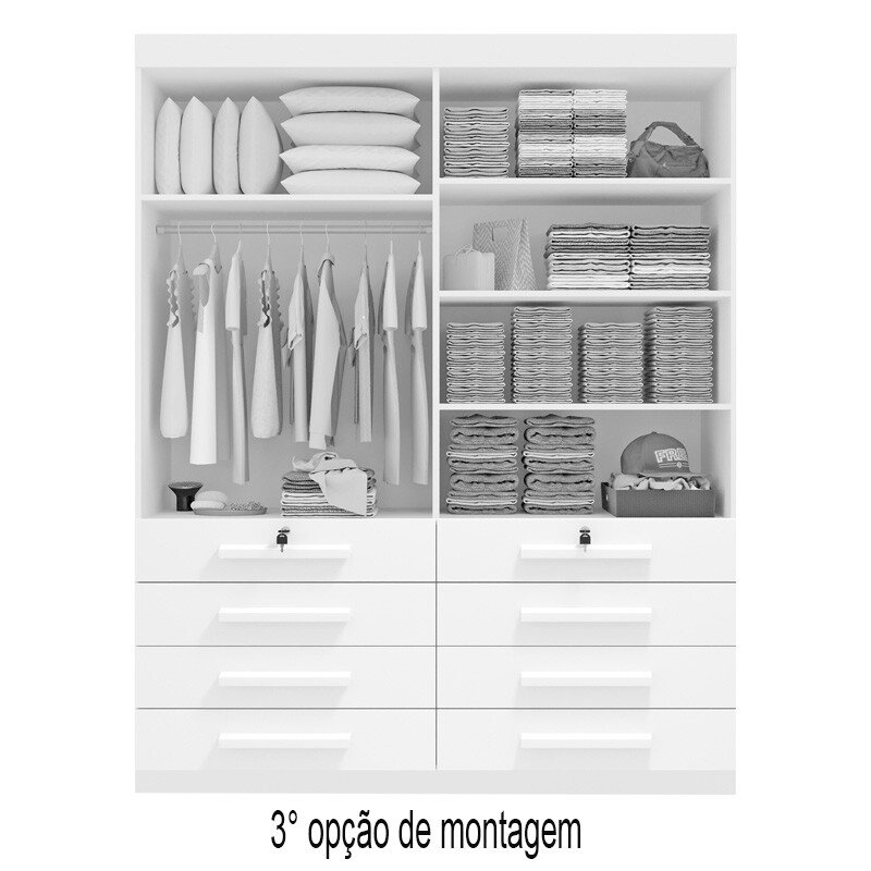 Guarda-roupa Mônaco Plus 4 Portas Cinamomo Larg. 1.60m - D Doro - Imagem 4