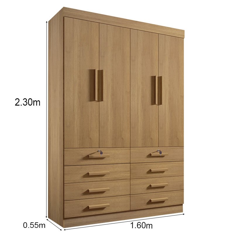 Guarda-roupa Mônaco Plus 4 Portas Cinamomo Larg. 1.60m - D Doro - Imagem 5