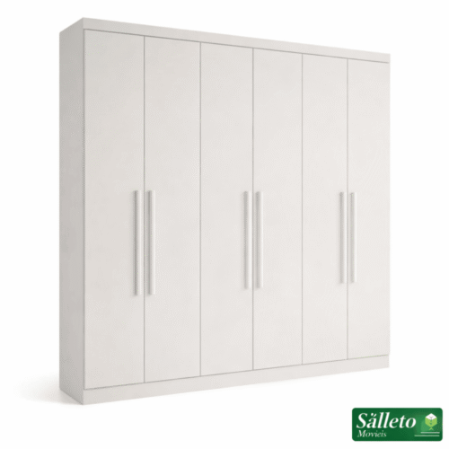 Guarda-roupa Recife 6 Portas Branco Larg. 1.80m - Sallêto