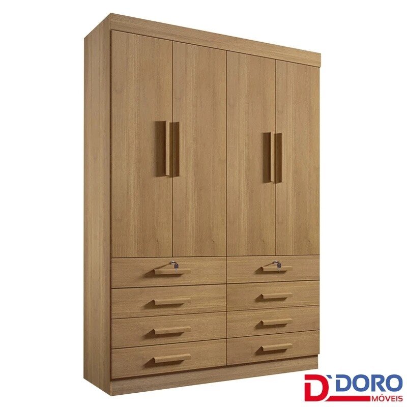 Guarda-roupa Mônaco Plus 4 Portas Cinamomo Larg. 1.60m - D Doro