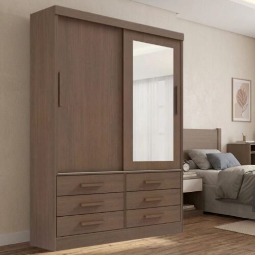 Guarda-roupa Meridian 2 portas Castanho Larg. 1.35m - D Doro