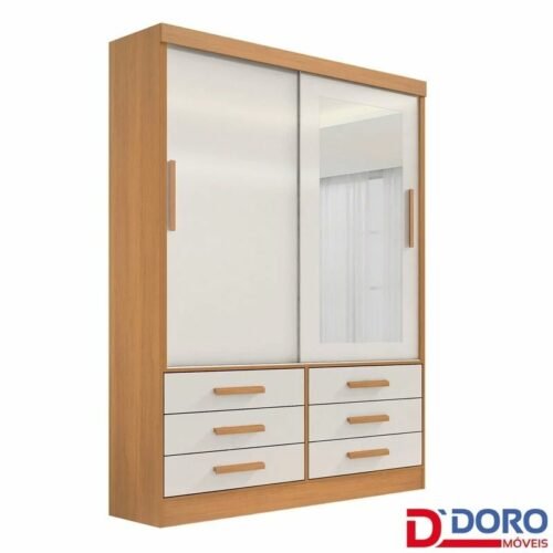 Guarda-roupa Meridian 2 Portas Cinamomo/Off White Larg. 1.35m - D Doro