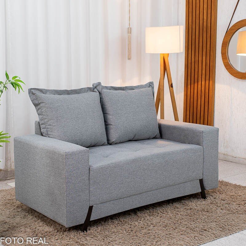 Sofá 2 lugares 8100 1.55m Linho Cinza 27