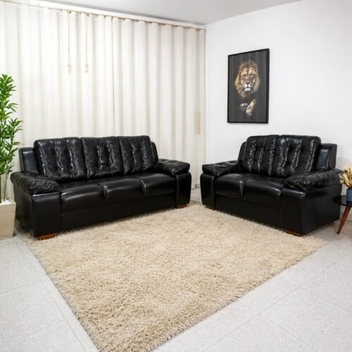 Sofá 3 e 2 lugares 240 Korino Preto - Rondomóveis