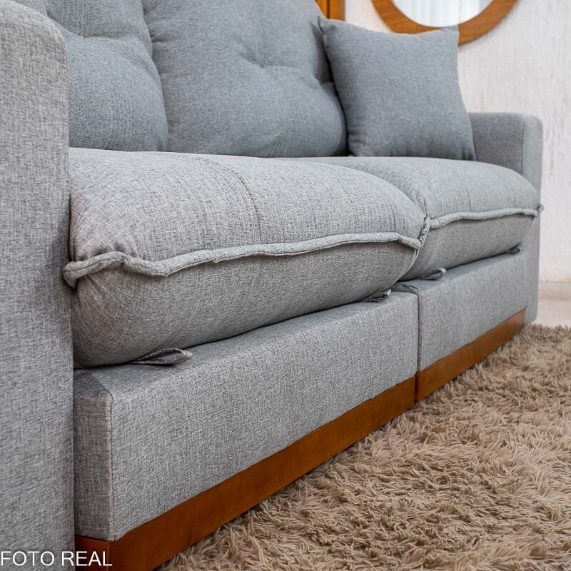Sofá Retrátil Reclinável Ruah 2.50m Linho Cinza 2016 - Molas Ensacadas - Imagem 10