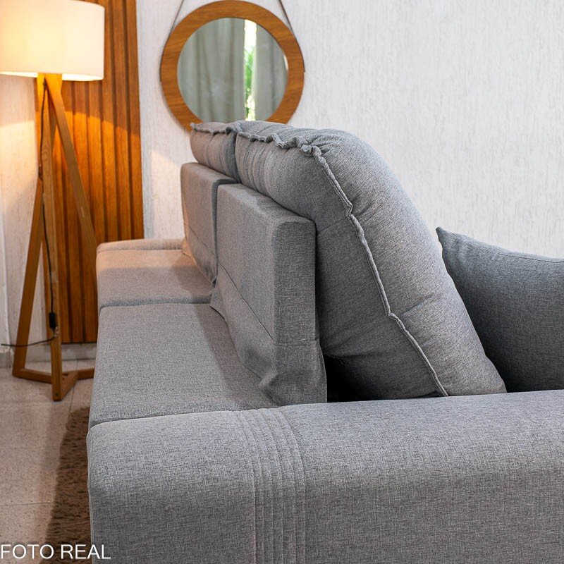 Sofá Retrátil Reclinável Ruah 2.50m Linho Cinza 2016 - Molas Ensacadas - Imagem 12